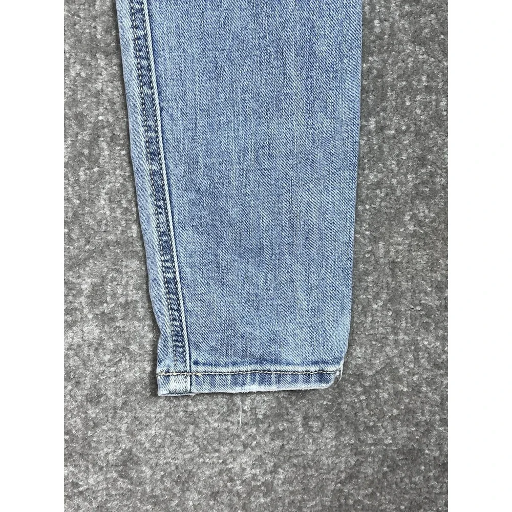 Eunina Bella Super High Rise Skinny Ankle Jeans Womens Size 0 Blue Distressed